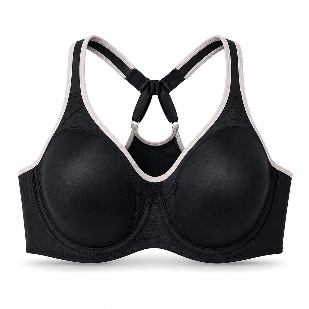 Syrokan 40D Sports Bra High Impact Racerback Black Support NWT Underwire